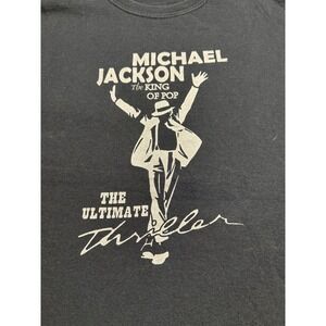 Vtg Michael Jackson King Pop Graphic T-Shirt Black 1958 - 2009 Memorial Men's XL